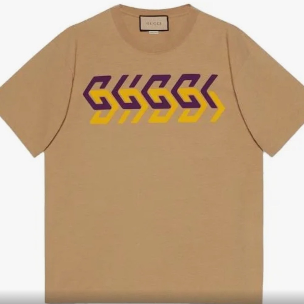 GUCCI MENS TSHIRT CAMEL, PURPLE, YELLOW